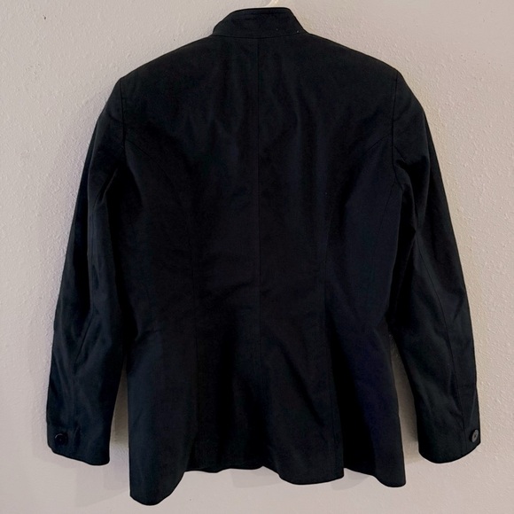 Lauren Ralph Lauren Jacket Cotton Blend Mandarin Collar Black Women’s Size 10P - Picture 2 of 16